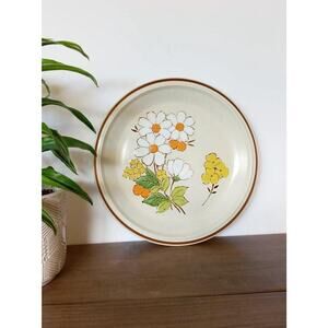 Vintage Chop Plate, Expressions Hearthside Stoneware SUMMERTIME Pattern